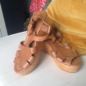 Leather Wood Madewell Wedges